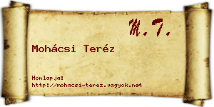 Mohácsi Teréz névjegykártya